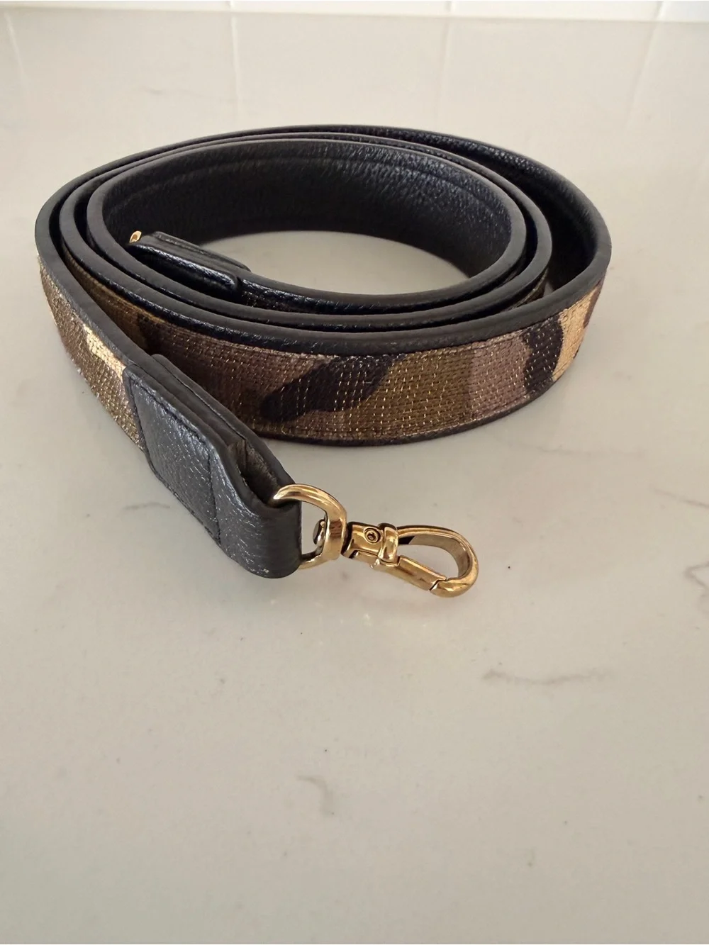 Bandolier Detachable & Reversible Camouflage/Black Leather Crossbody Strap